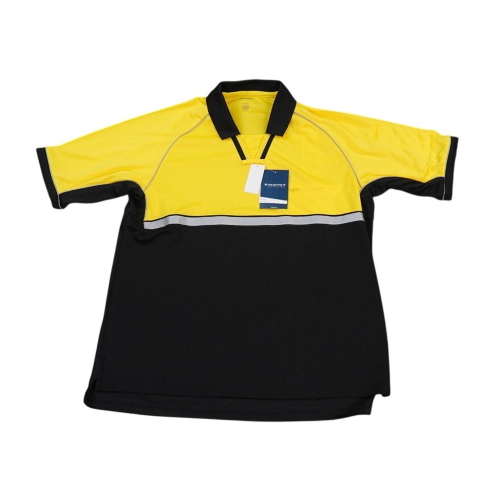 Propper Police Bike Patrol Polo Shirt Mens LargeTraffic Yellow Black Reflective